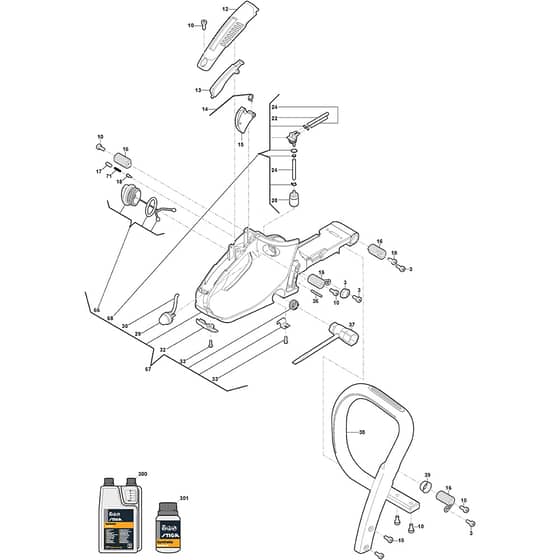 SP 386 - 2016-2022 - 240381602/S17 - Stiga Chainsaw Housing 02 Diagram