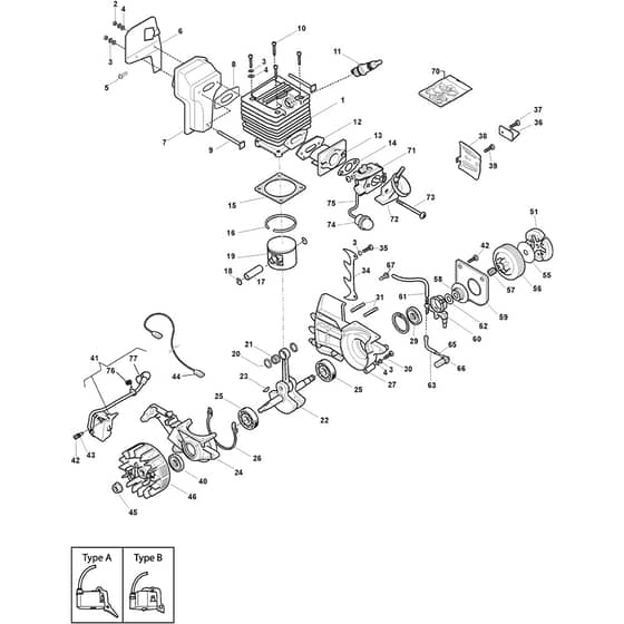 SP 405 Q - 2012-2019 - 204016102/11 - Stiga Chainsaw Engine Diagram