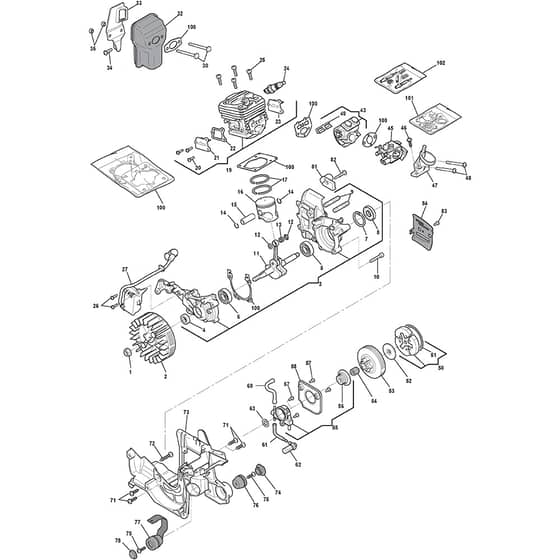 SP 420 - 2007 - 224216002/07 - Stiga Chainsaw Engine Diagram