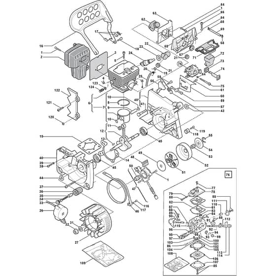 SP 510 - 2001-2007 - 125116002 - Stiga Chainsaw Engine Diagram