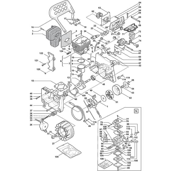 SP 510 - 2003 - 225113000/04 - Stiga Chainsaw Engine Diagram