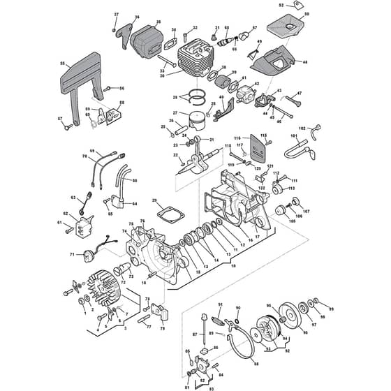 SP 680 - 2006-2009 - 226818002/06 - Stiga Chainsaw Engine Diagram