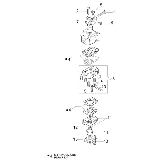 SPARTA 250 S - Oleo-Mac Brushcutter Carburetor WYL-245 Diagram