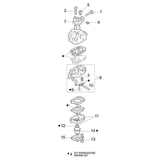 SPARTA 25 - Oleo-Mac Brushcutter Carburetor WYL-205B Diagram