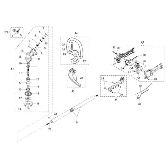 SPARTA 381 S - Oleo-Mac Brushcutter Transmission Diagram