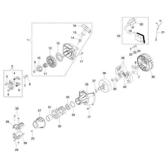 SPARTA 381 T - Oleo-Mac Brushcutter Ignition system Diagram