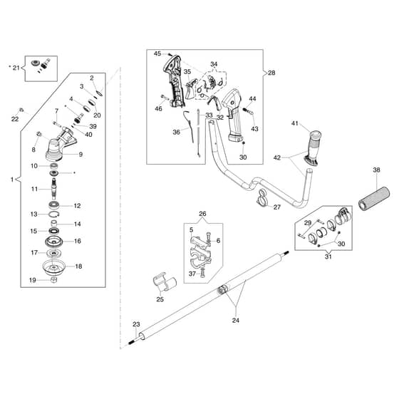 SPARTA 441 T - Oleo-Mac Brushcutter Transmission Diagram