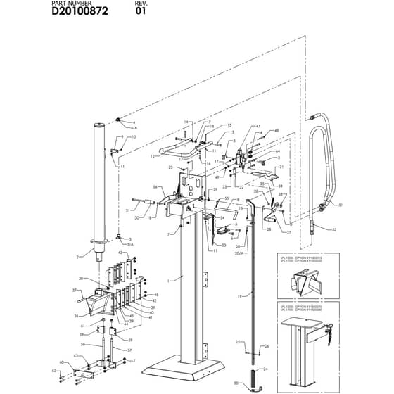 SPL 1700 H T+PTO - Oleo-Mac Logsplitter Beam assy Diagram