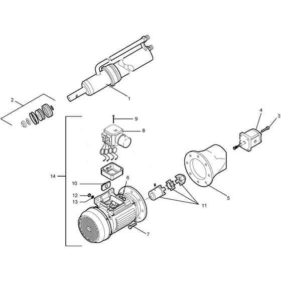 SPLIT 110 T+PTO - Bertolini Logsplitter Motor and cylinder Diagram