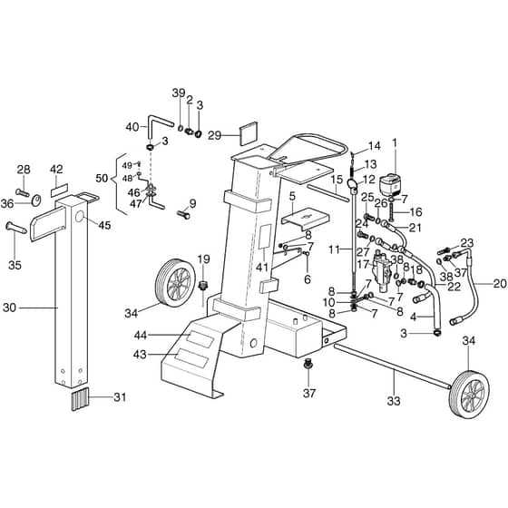 SPLIT 610 M - Bertolini Logsplitter Baseframe Diagram