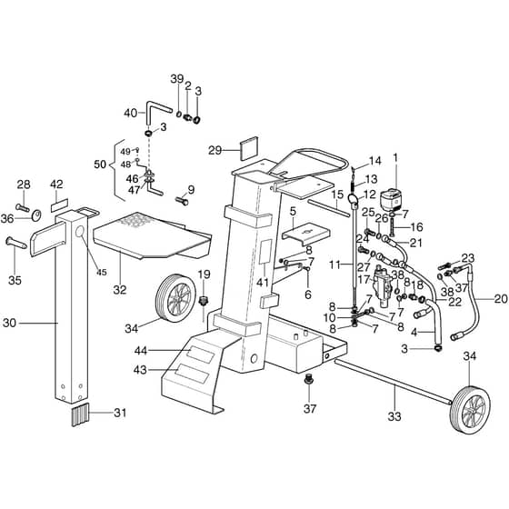 SPLIT 620 M - Bertolini Logsplitter Baseframe Diagram