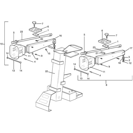 SPLIT 620 M - Bertolini Logsplitter Handlebar Diagram