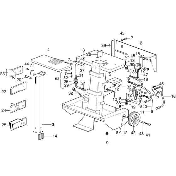 SPLIT 700 M - Bertolini Logsplitter Baseframe Diagram