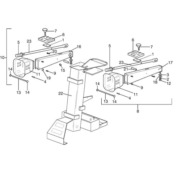 SPLIT 700 T - Bertolini Logsplitter Handlebar Diagram