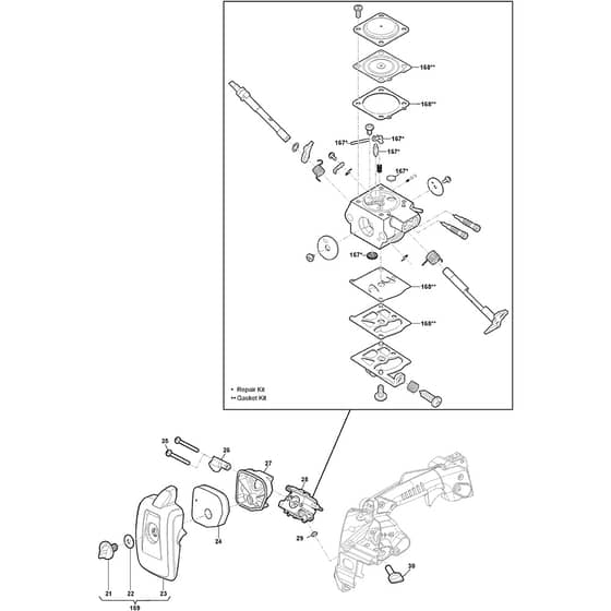SPR 276 - 2019-2022 - 240271002/ST1 - Stiga Chainsaw Carburettor Diagram