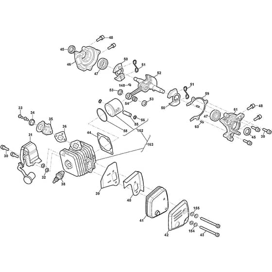 SPR 276 C - 2017-2018 - 240271012/S17 - Stiga Chainsaw Cylinder Piston Crankshaft Diagram