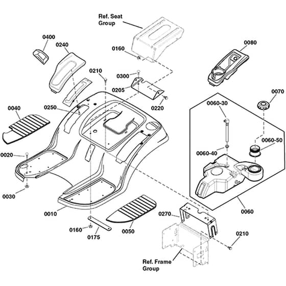Echo SPX110 2691487-03 Seat Deck and Fuel Tank Group