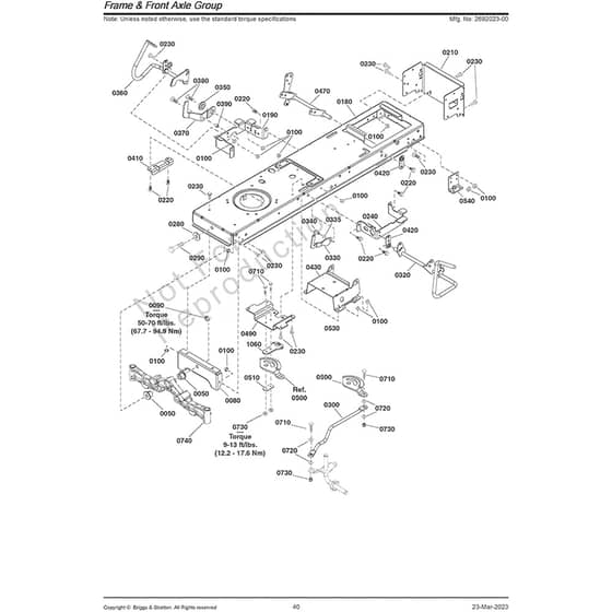 Echo SPX110 2692023-00 Frame and Front Axle Group