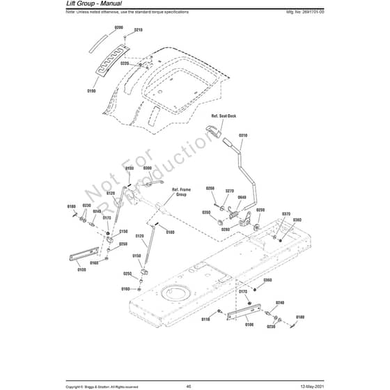 Echo SPX210 2691701-00 Seat Deck and Fuel Tank Group
