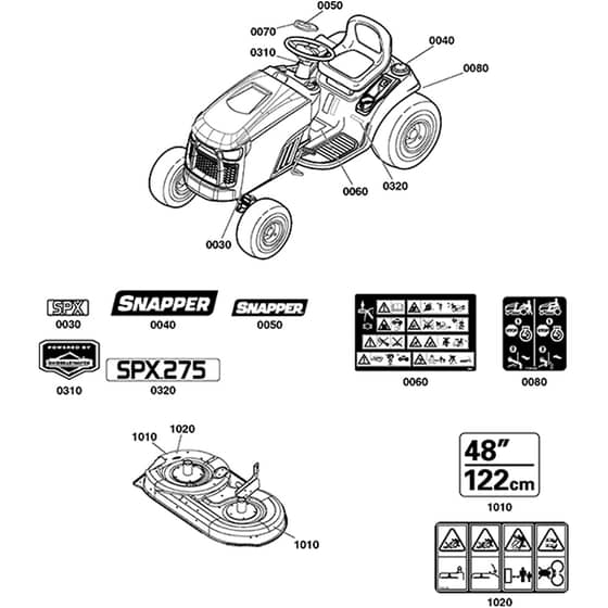 Echo SPX275 2691703-00 Decals Group