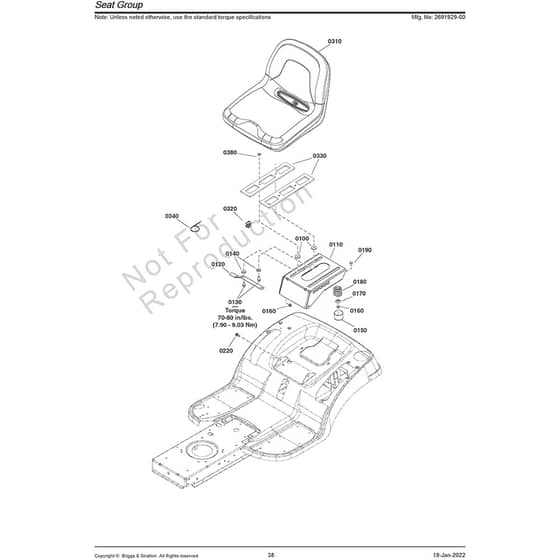 Echo SPX275 2691929-00 Seat Group