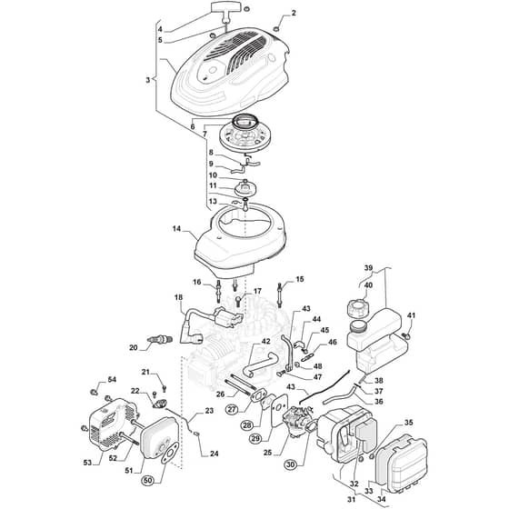 SRC 36 V - 2019-2025 - 211360042/ST1 - Stiga Tiller Starter Assy, Tank Diagram
