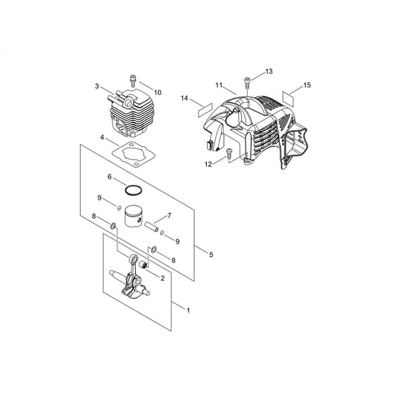 Cylinder, Piston, Crankshaft