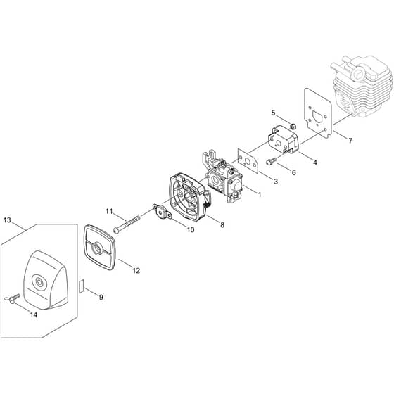 Echo SRM-222ES/L Air cleaner, carburetor
