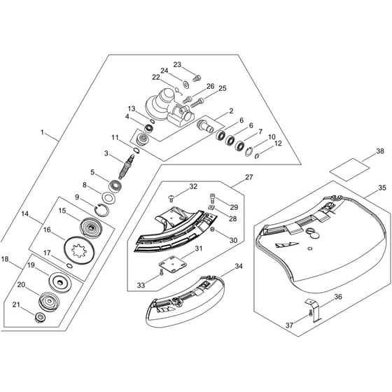 Echo SRM-2621TES/L Gear Case, Shield