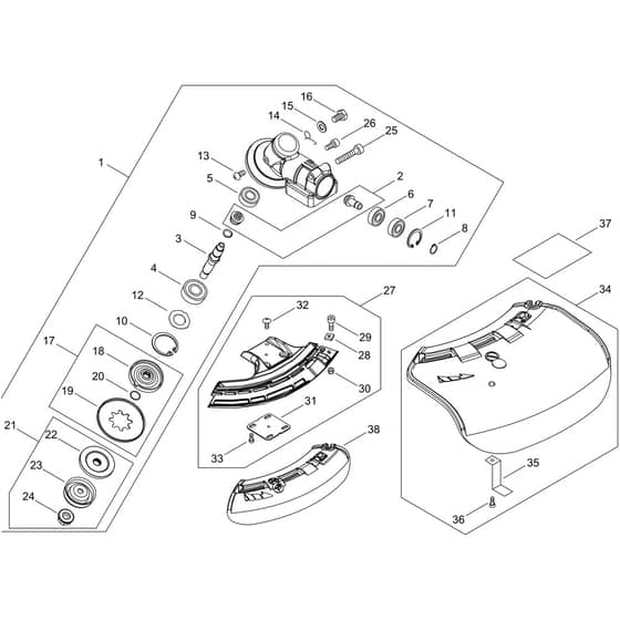 Echo SRM-3611T/L Gear Case, Shield