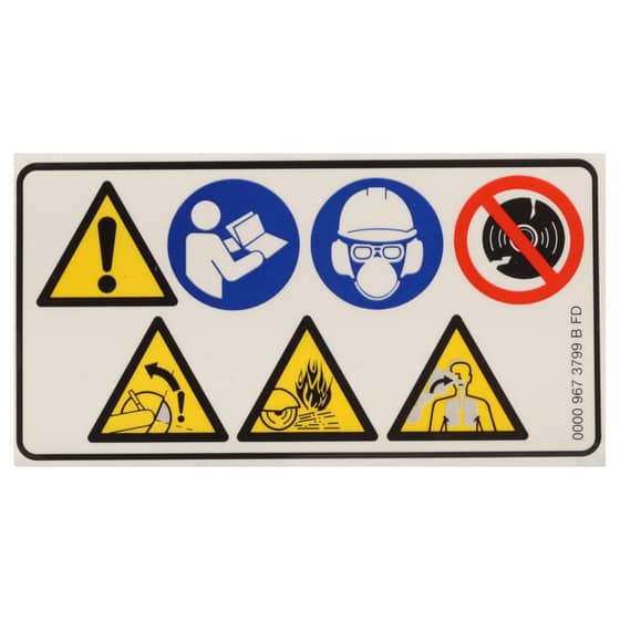Genuine Stihl TS Warning Pictogram - 0000 967 3799