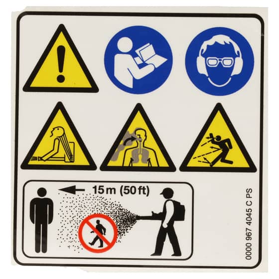 0000 967 4045 Genuine Stihl Warning Pictogram Br