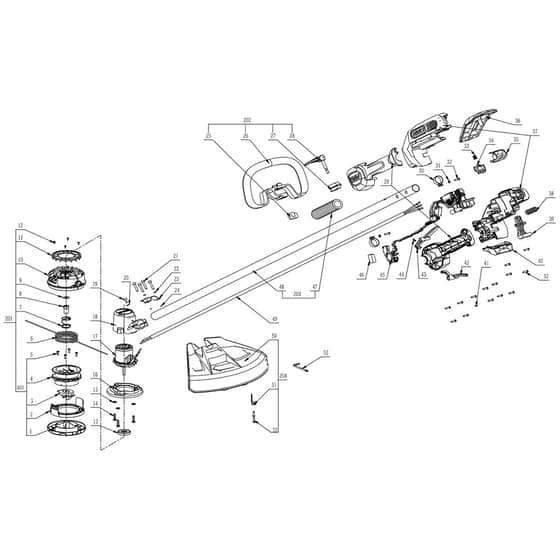 EGO ST1500E-F A - String Trimmer (Version A) Main Assy Diagram