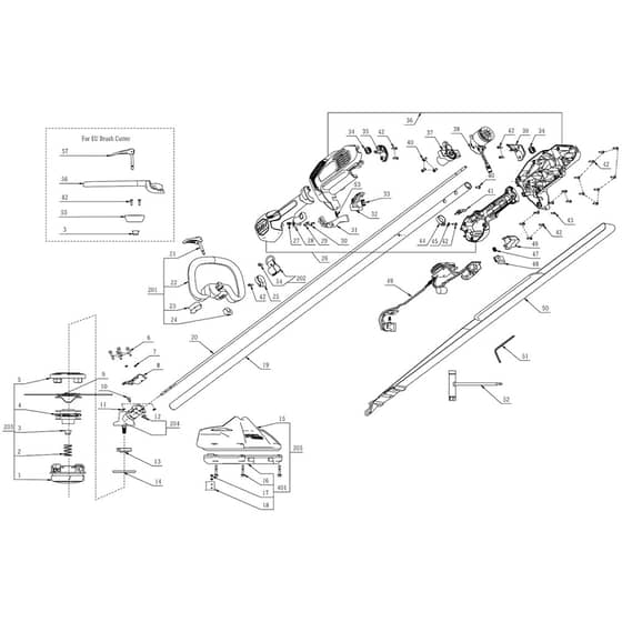 EGO ST1530E - String Trimmer (Jan 2022) Main Assy Diagram
