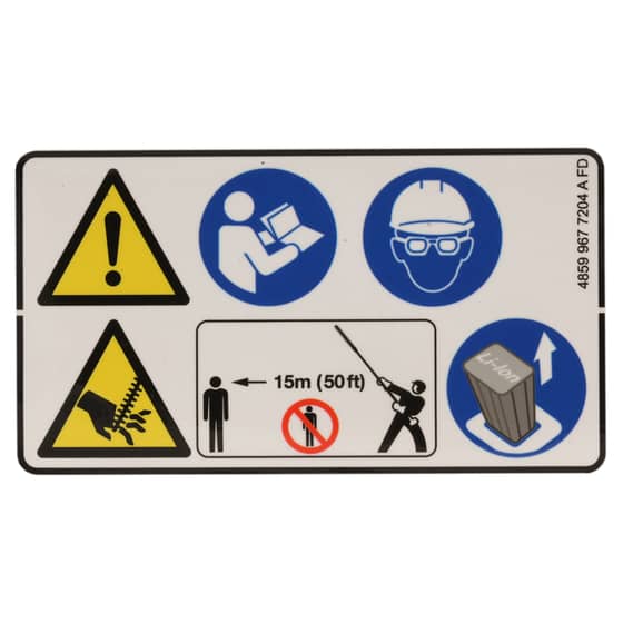 Genuine Stihl HLA Warning Pictogram - 4859 967 7204