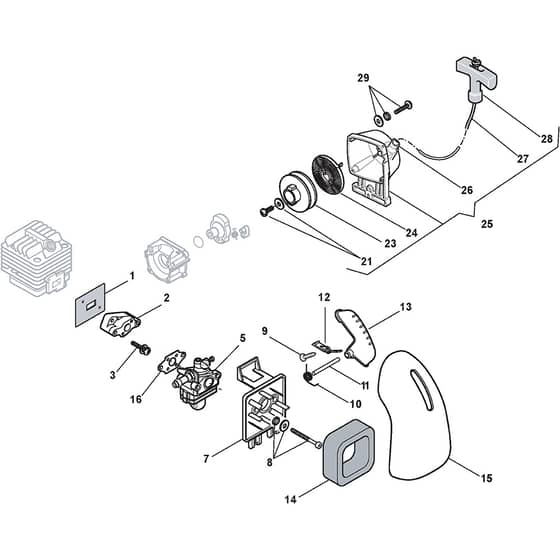 ST 291 - 2006-2007 - 19-1031-11 - Stiga Trimmer Engine 02 Diagram