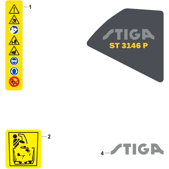 ST 3146 P - 2016-2022 - 18-2807-31 - Stiga Snow Thrower Labels Diagram