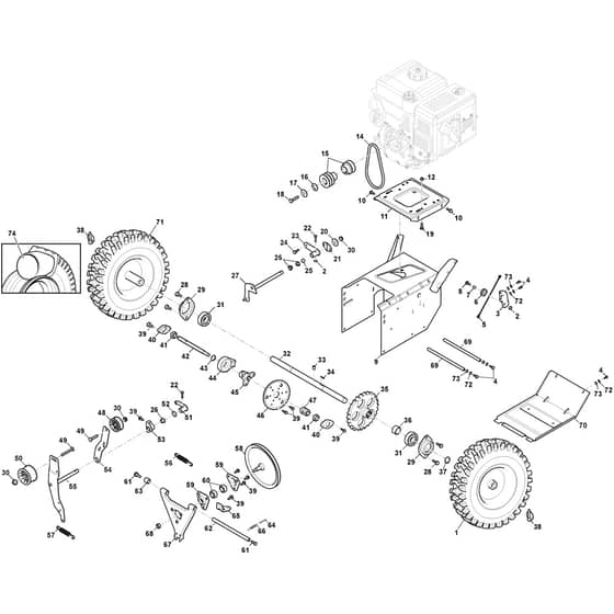 ST 3256 P - 2024-2026 - 2S2562411/ST1 - Stiga Snow Thrower Transmission Diagram