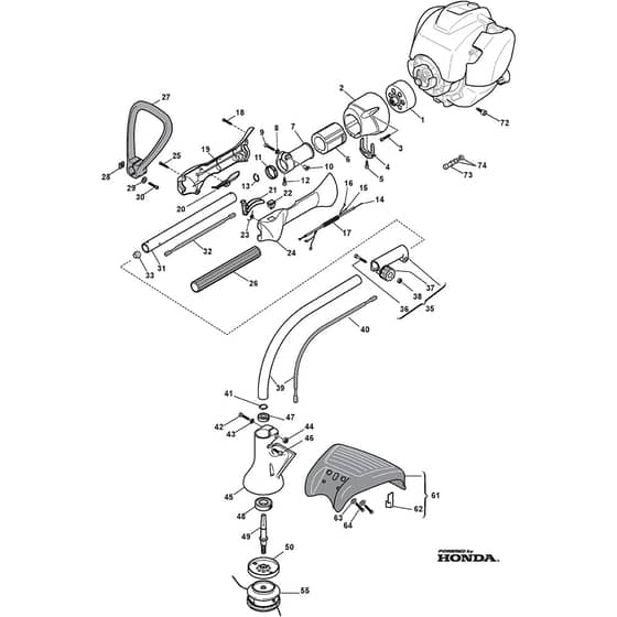 ST 425 HJ - 2009-2012 - 281210102/08 - Stiga Trimmer Handle Transmission Diagram
