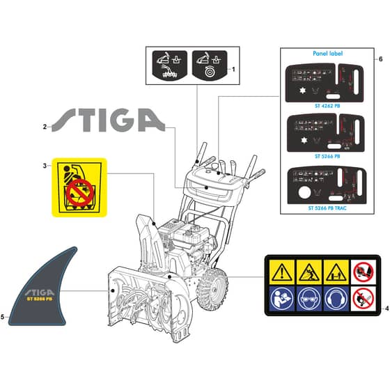 ST 4262 PB - 2016-2020 - 18-2842-31 - Stiga Snow Thrower Labels Diagram