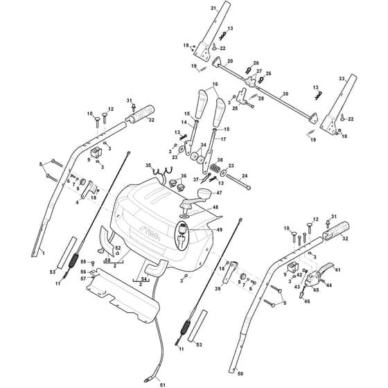 ST 5266 P TRAC - 2021-2026 - 2S2666611/ST1 - Stiga Snow Thrower Handle Diagram