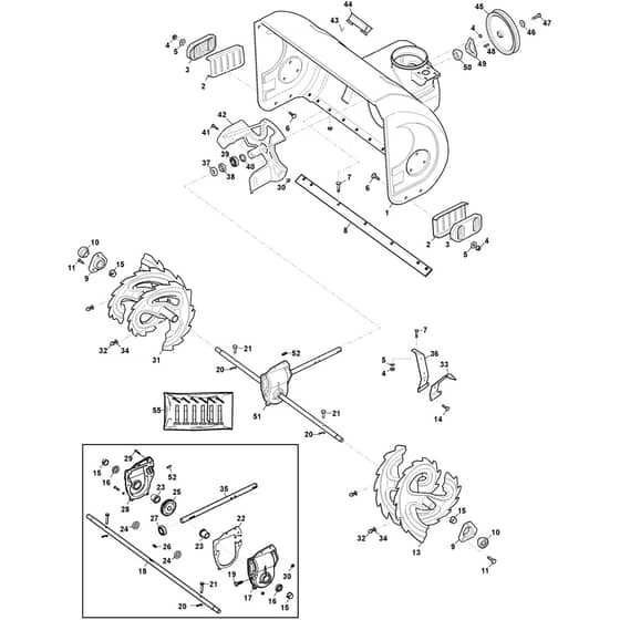 ST 5266 PB - 2016-2020 - 18-2873-31 - Stiga Snow Thrower Auger Housing Diagram