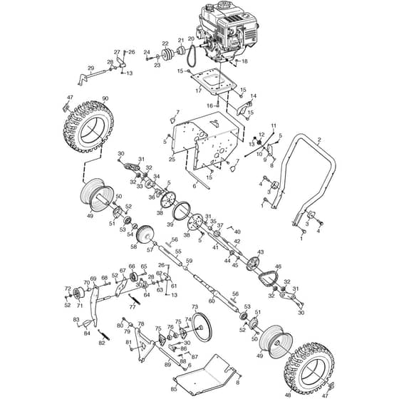 ST 5266 PB - 2016-2020 - 18-2873-31 - Stiga Snow Thrower Transmission Diagram
