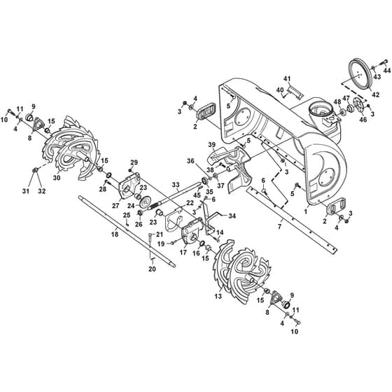 ST 5266 PB TRAC - 2016-2020 - 18-2872-12 - Stiga Snow Thrower Auger Housing Diagram