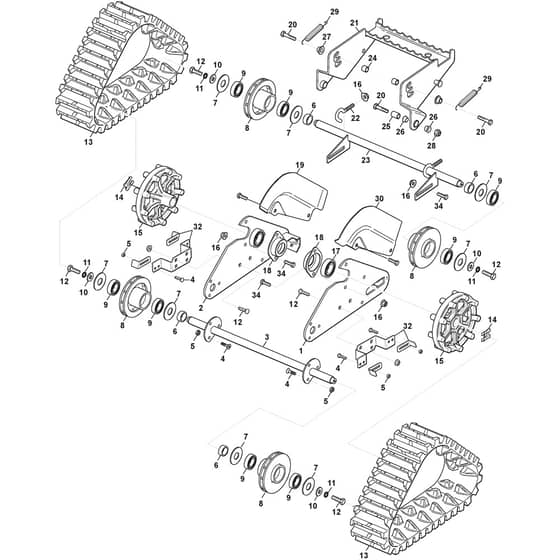 ST 5266 PB TRAC - 2016-2020 - 18-2872-12 - Stiga Snow Thrower Tracks Diagram