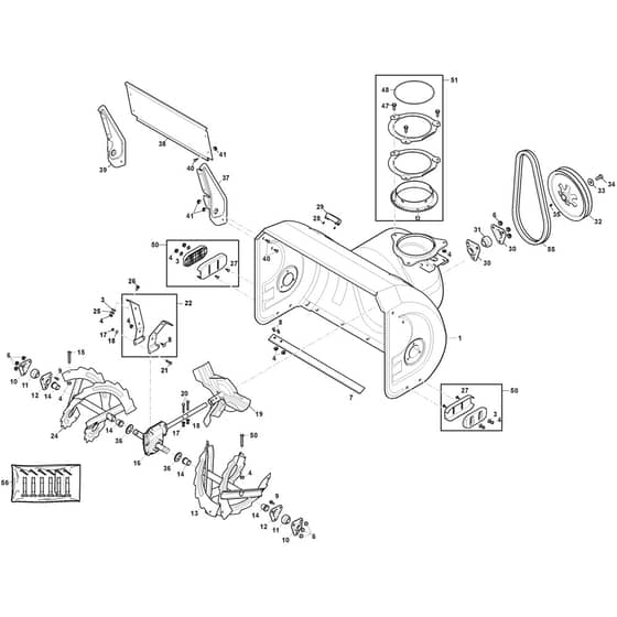ST 7276 PH - 2021-2026 - 2S2767711/ST1 - Stiga Snow Thrower Auger Housing Diagram