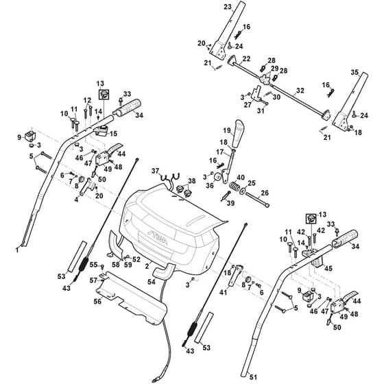 ST 7276 PH - 2021-2026 - 2S2767711/ST1 - Stiga Snow Thrower Handle Diagram