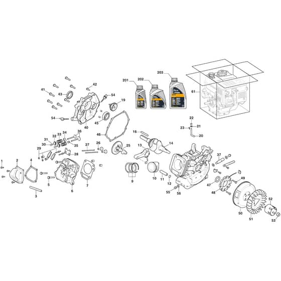 ST 966 - 2023-2026 - 2S2667515/ST1 - Stiga Snow Thrower Piston and Crankshaft Diagram