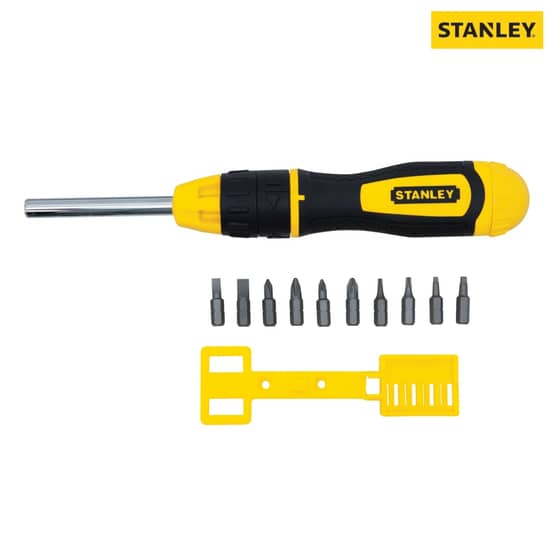 Stanley Multibit Ratchet Screwdriver &10 Bits - 0-68-010