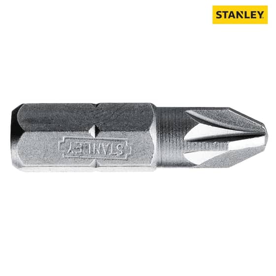 Stanley Pozidriv 2pt Bit 25mm (Box of 25) - 1-68-949